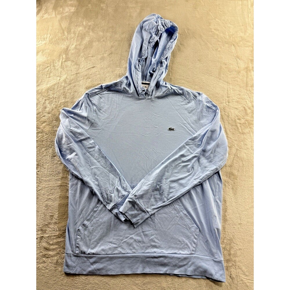 Lacoste Men's Lightweight Pullover Hoodie Light Blue XL Regular Fit